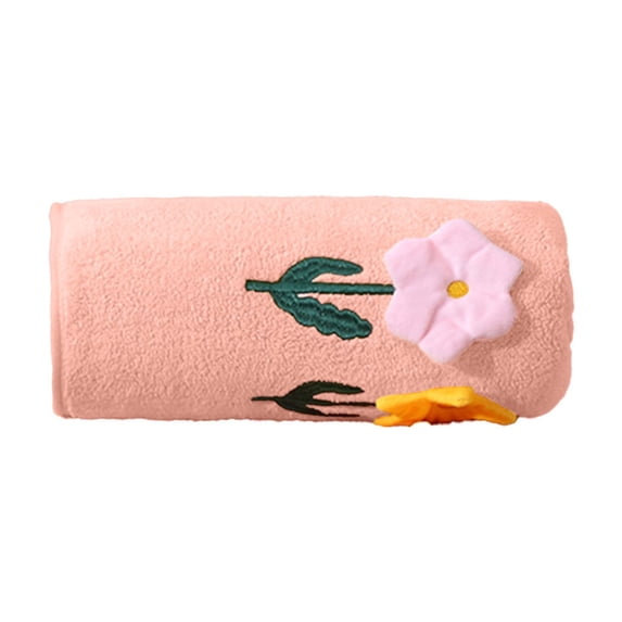 Deeceymbur Bath Towel Cartoon Floral Design Coral Fleece Soft Absorbent Quick Dry for Home Bathroom Spa Decorative Face Wash Towel Bath Sheet