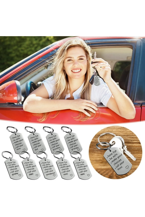 Be Safe Make Good Choices and Call Your Mom Stainless Steel Keychain New or Graduation Keychain