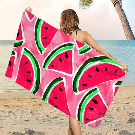 Deeceymbur Beach Towel Fruit Design Quick Dry Absorbent Sports Towel for Swimming Pool Travel Camping Microfiber Bath Towel Lightweight SProof