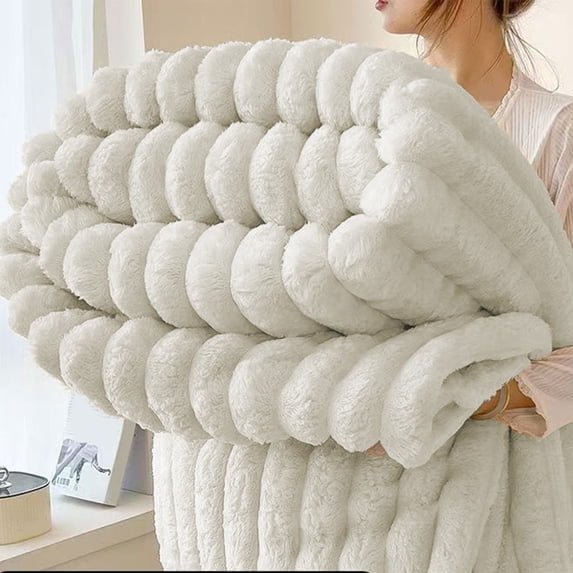 Deeceymbur Blanket Double Layer Raschel Design Soft Thick for Bed Sofa Use Winter Warming Comfort Home Decor