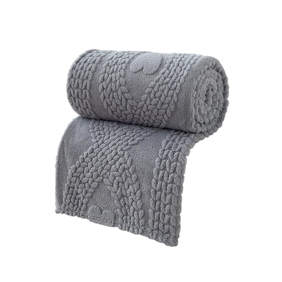 Deeceymbur Blanket Fleece Plush Throw Blanket for Nap Sofa Bed Winter Warm Air Conditioning Cozy Striped Double Layer Raschel Design Home Decor 39x28 Inches