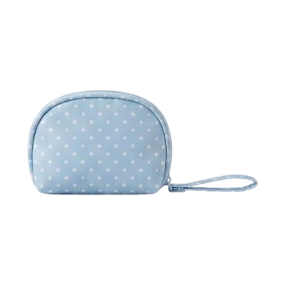 Deeceymbur Blue Polka Dot Toiletry Bag Portable Waterproof Cosmetic Storage Pouch Multifunctional Organizer for Travel Daily Use