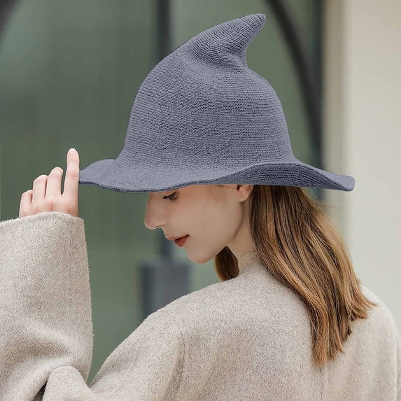 Deeceymbur Breathable Foldable Wizard Hat with Curved Tip Summer Halloween Party Cosplay Magical Hat 22.1-22.8in