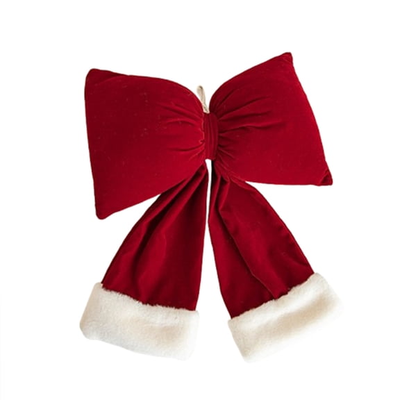 Deeceymbur Burgundy Velvet Christmas Bow Large Decoration for Tree Hanging Window Decor Holiday Festive Ornament Three Dimensional Design Soft Material