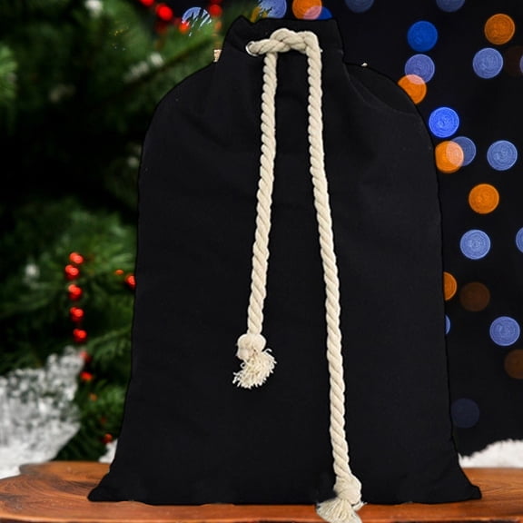Deeceymbur Canvas Double Drawstring Christmas Bag Gift Wrapping Sack Reusable Holiday Tote with Large Capacity for Presents and Decor