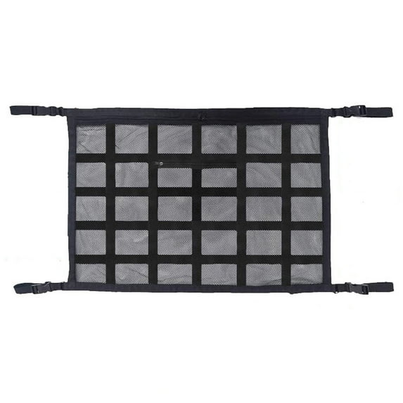 Deeceymbur Car Ceiling Cargo Net Pocket, Double-Layer Mesh Car Roof Storage Organizer, Interior Accessories for Travel and Camping, for Storage Needs on Car Roof. Black-B