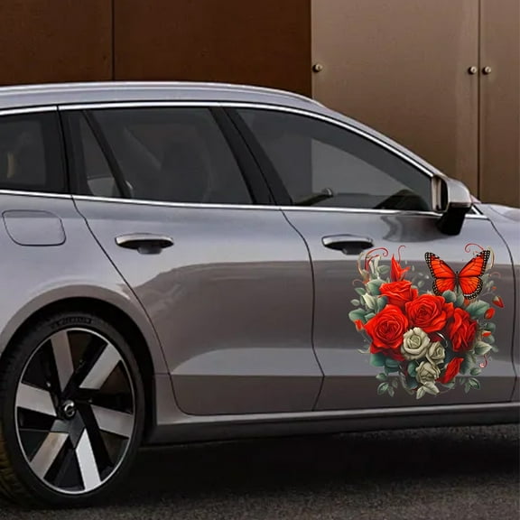 Deeceymbur Car Decoration Stickers Romantic Rose Wall Stickers Bathroom Tiles Waterproof Stickers