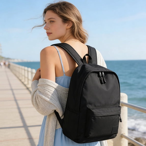 Deeceymbur Casual Backpack Stylish Large Capacity Travel Laptop Bag Versatile Lightweight Backpack Water Resistant Oxford Cloth Bag Multi Compartment Commuter Daypack