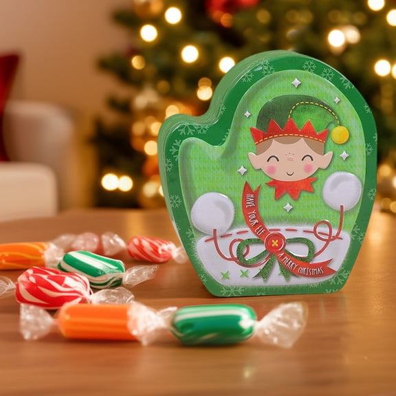 Deeceymbur Christmas Alien Iron Box Santa Claus Cookies Candy Storage Tin Container Gift Empty Box for Holiday Treats