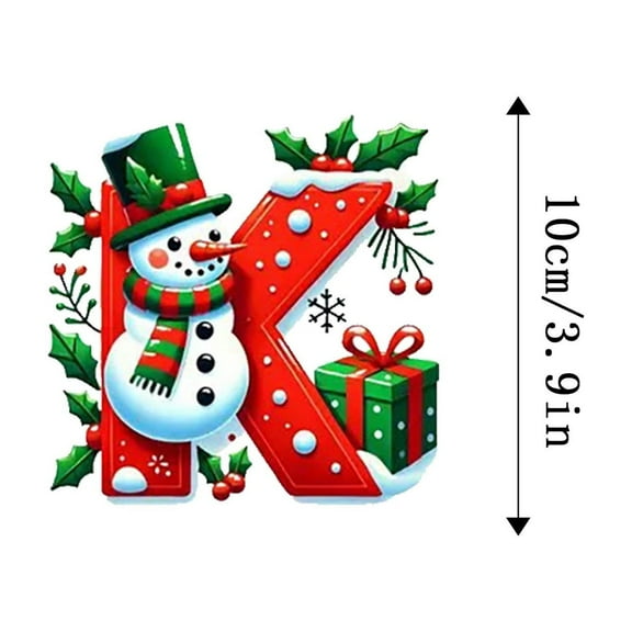 Deeceymbur Christmas Alphabet Acrylic Hanging Ornaments 26 Letters Festive Designs for Tree Decor and Home Holiday