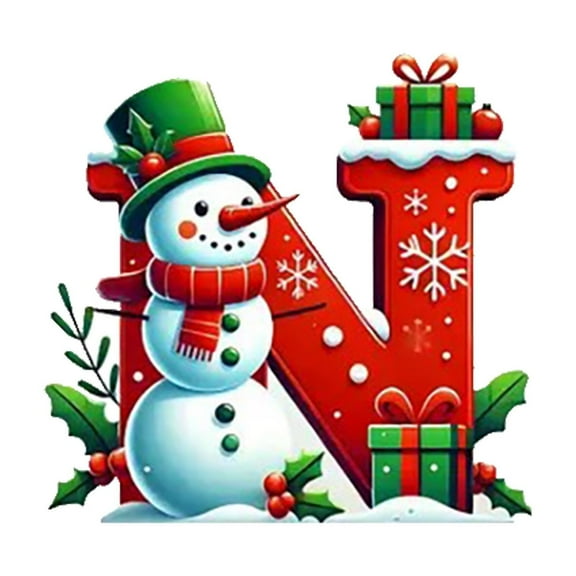 Deeceymbur Christmas Alphabet Acrylic Hanging Ornaments 26 Letters Festive Designs for Tree Decor and Home Holiday