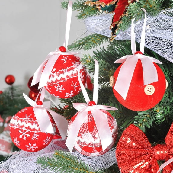 Deeceymbur Christmas Ball Ornament Set Plastic Hanging Tree Decoration Festive Holiday Decor Easy Hang Colorful Accessorily