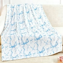 Deeceymbur Christmas Bow Print Throw Blanket Soft Fuzzy Sofa Couch Decor Holiday Gift 39.3x29.5in