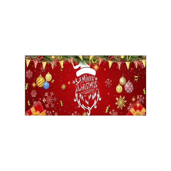 Deeceymbur Christmas Holiday Garage Door Banner Outdoor Decoration Cloth Backdrop for Party Door Decor Festive Home Use