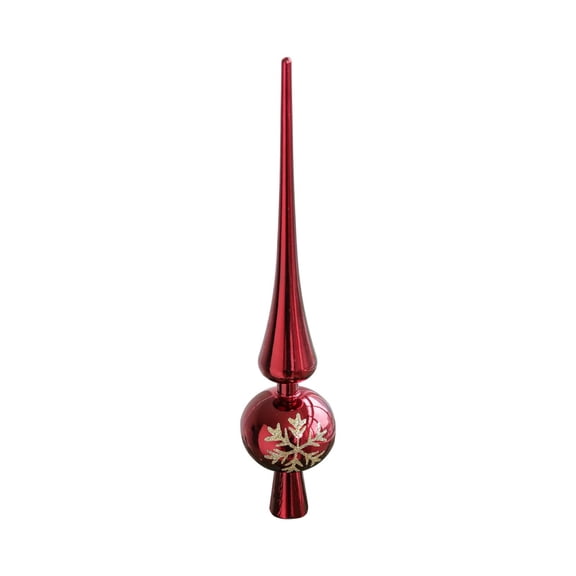 Deeceymbur Christmas Ornament Red Tree Topper Star Shaped Decoration Hanging Pendant with Electroplated Finish for Holiday Festive Home Decor