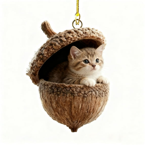 Deeceymbur Christmas Ornaments Forest Animals Acorn Hanging Decoration 2D Design for Tree Decor Home Holiday