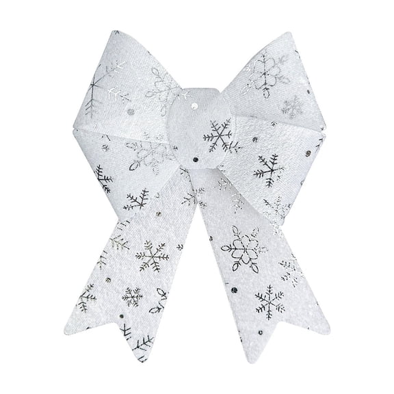 Deeceymbur Christmas PVC White Snowflake Bow Border Tree Indoor Outdoor Decoration Accessory
