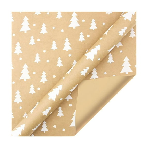 Deeceymbur Christmas Patterns Kraft Paper Gift Wrapping Paper Holiday Present Wrap Large Size Decorative Paper for Crafts