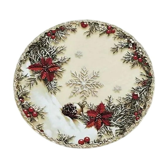Deeceymbur Christmas PlaceMatss Non Slip Water Absorbent Tables Matss for Dining Holiday Party Decor
