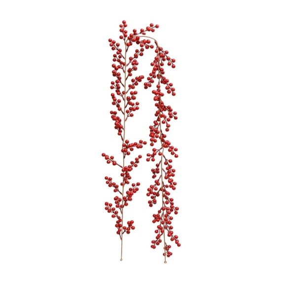 Deeceymbur Christmas Rattan Decoration Twisted Simulation Rattan Branch Berry Ornament Vines