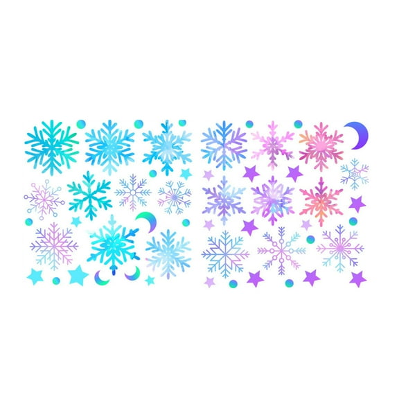 Deeceymbur Christmas Stickers Glow in the Dark Snowflake Decals for Window Wall Decor Colorful Fluorescent Effects Easy Application