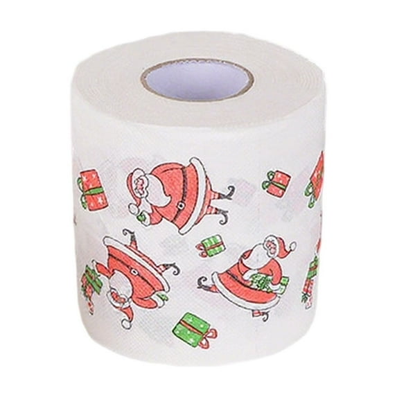 Deeceymbur Christmas Toilet Paper Roll 2 Ply Bathroom Tissue Soft Absorbent Flushable Decorative for Home and Restaurant Use