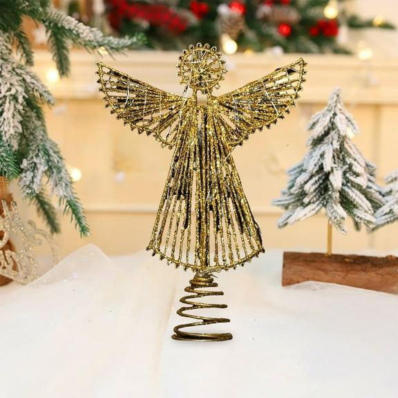 Deeceymbur Christmas Tree Top Star Iron Lighted Decoration 11.42x8.27in Hollow Sturdy Metal