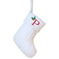 thumbnail image 1 of Deeceymbur Classic White Knitted Christmas Stocking Embroidered Letter Family Personalized Christmas Tree Holiday Gift Storage Sock, 1 of 2