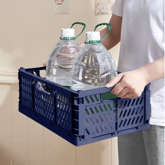Deeceymbur Collapsible Crates for Storage Plastic Crates for Storage for Home Kitchen Classroom Office Bedroom and Bathroom Storage