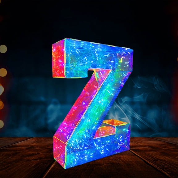 Deeceymbur Colorful Letters LED Lights Holiday Christmas Birthday Party Decoration 26 Capital Letters Ornament Festive Lighting Decor Multicolor Light Up Signs for Celebrations