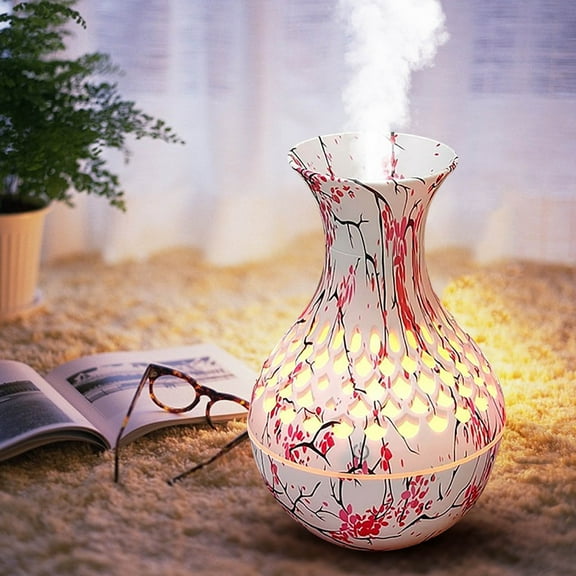 Deeceymbur Cool Mist Humidifiers for Bedroom, Blue and White Porcelain Vase Humidifier Desktop Mini Air Humidifier Portable Aromatherapy Machine Ornament
