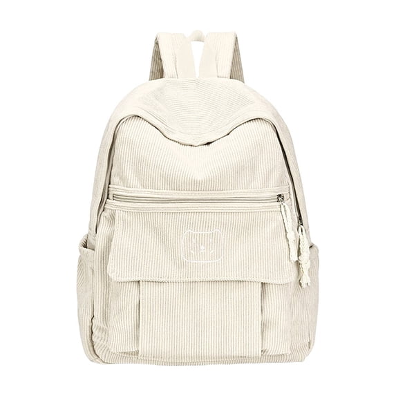Deeceymbur Corduroy Casual Commuting Backpack 14x12x6 Inches Large Capacity Multiple Pockets for Daily Use Travel Work
