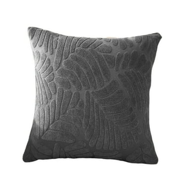 Deeceymbur Corduroy Large Leaf Throw Pillow Sofa Pillow Natural Style Decor for Living Room Dark Gray