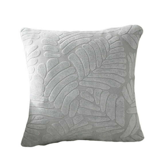 Deeceymbur Corduroy Large Leaf Throw Pillow Sofa Pillow Natural Style Decor for Living Room Gray