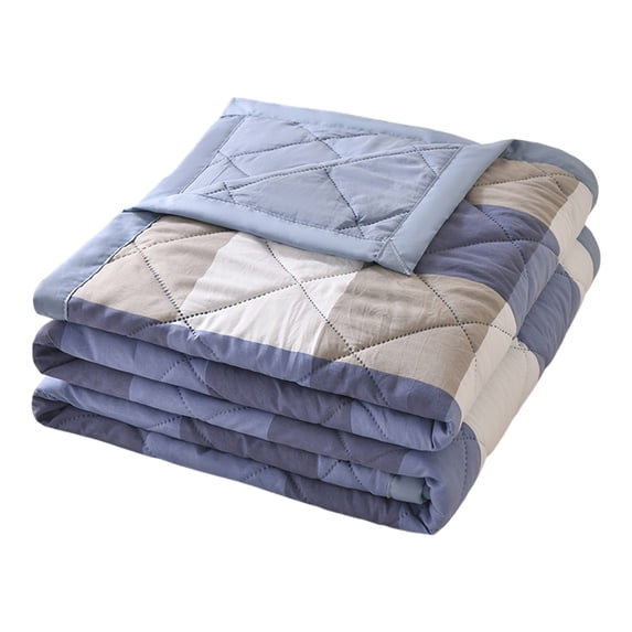 Deeceymbur Cotton Summer Quilt Washed Cool Blanket for Air Conditioning Lightweight Thin for Students Dormitory Home Use Embossed Pattern Style