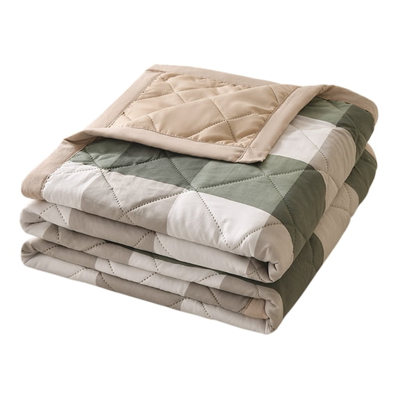 Deeceymbur Cotton Summer Quilt Washed Cool Blanket for Air Conditioning Lightweight Thin for Students Dormitory Home Use Embossed Pattern Style