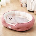 thumbnail image 1 of Deeceymbur Cozy Plush Oval Pet Bed Skidproof Wetproof Base for Small Cat Dog All Season Use, 1 of 6