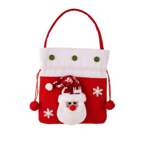 Deeceymbur Creative Cartoon Santa Snowman Tote Bags Christmas Decoration Supplies Apples Bags Gift Bags Multicolor-C
