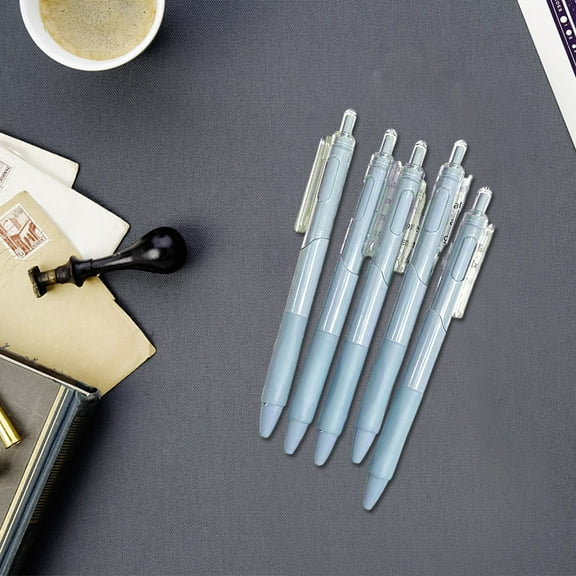 Deeceymbur Cute Ink Pens, St Head Practice Pens 5-Pack Boxed Set – Smooth Writing for Exams & Homework