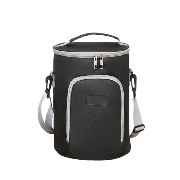 Deeceymbur Cylinder Shaped Lunch Tote with Adjustable Strap Hands Free Carry Lightweight Insulated Cooler for School Commute Beach Day Trip