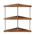 thumbnail image 1 of Deeceymbur Desktop Corner Storage Rack Triangular Organizer for Kitchen Office Living Room Display Shelf Brown Wood Metal, 1 of 6