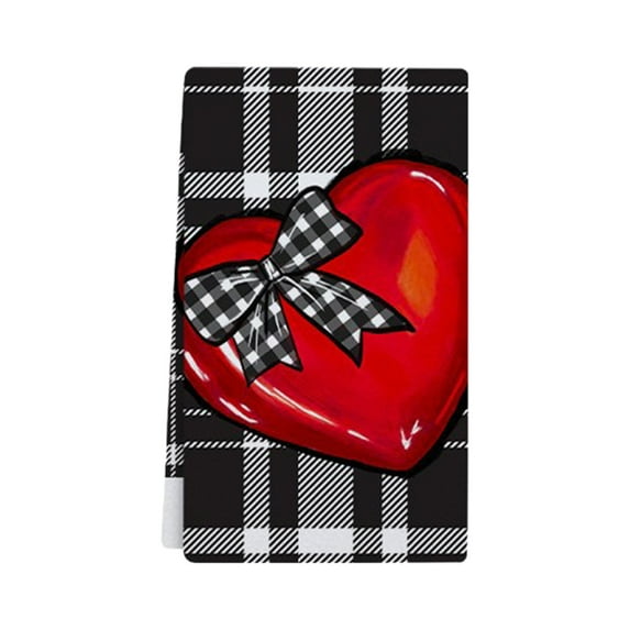 Deeceymbur Dish Towel Valentines Day Design Super Absorbent Kitchen Drying Cloth Tea Towel for Baking Cooking Cleaning Holiday Decor