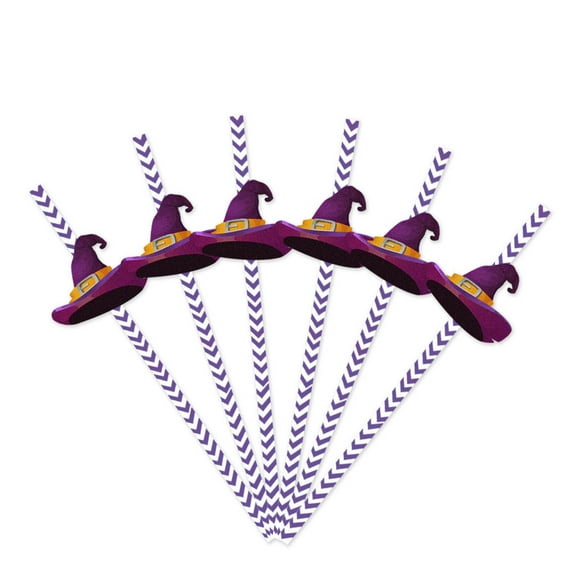 Deeceymbur Disposable Plastic Drinking Straws Flexible Plastic Straws 24PCS Halloween Disposable Straws Spider Pumpkin Witch Straws insert Halloween Decoration Party Supplies Birthday