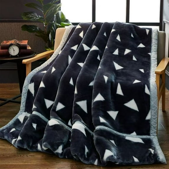 Deeceymbur Double Layer Thick Raschel Plush Blanket for Bed Sofa Winter Warm Cozy Home Decor