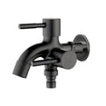thumbnail image 1 of Deeceymbur Dual Control Water Tap 1 In 2 Out Double Delivery Port 304 Stainless Steel for Garden Outdoor Balcony Bathroom Laundry Sink Hose, 1 of 6