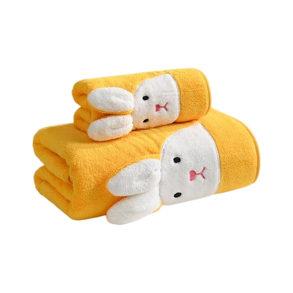 Deeceymbur Easter Bunny Bath Towel Set Soft Absorbent Quick Dry Polyester Towels for Holiday Bathroom Decor and Gift