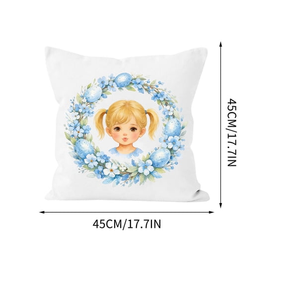 Deeceymbur Easter Character Art Soft Throw Pillow for Seasonal Home Decor Adorable Designs