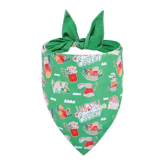 Deeceymbur Two Sided Easter Pet Scarf with Bunny Carrot Pattern for Dogs Cats Holiday Apparel Accessory
