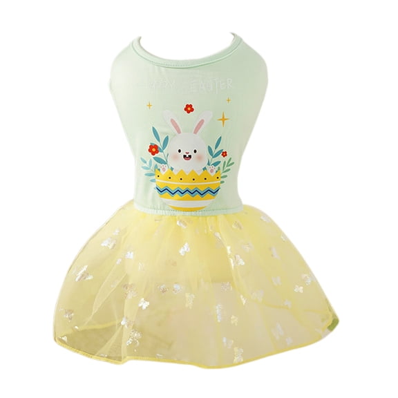 Deeceymbur Easter Dog Clothes Pet Skirt Summer Dress Cute Rabbit Gown for Small Dogs Soft Comfortable Easter Apparel