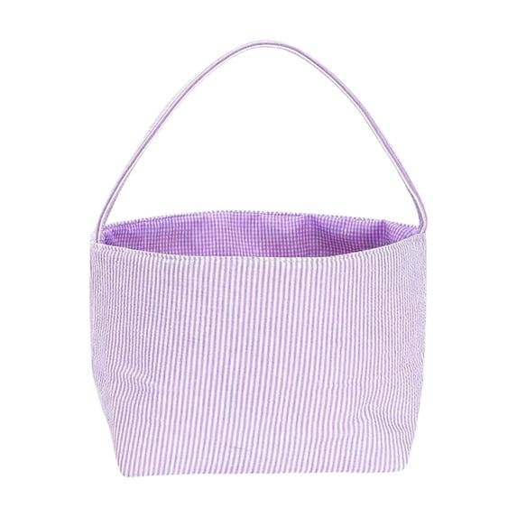 Deeceymbur Easter Fabric Bunny Tote Basket for Egg Hunting Portable Spring Decorative Gift Bag